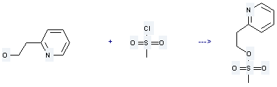 2-Ethanol pyridine is used to produce methanesulfonic acid 2-pyridin-2-yl-ethyl ester by reaction with methanesulfonyl chloride.
